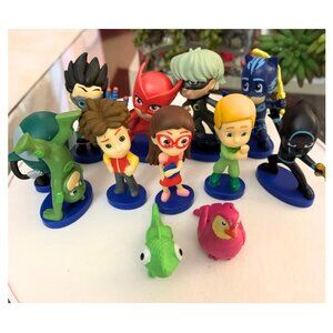 PJ Mask Action Figures 12 pcs - Cake Topper Birthday Cake Decorations